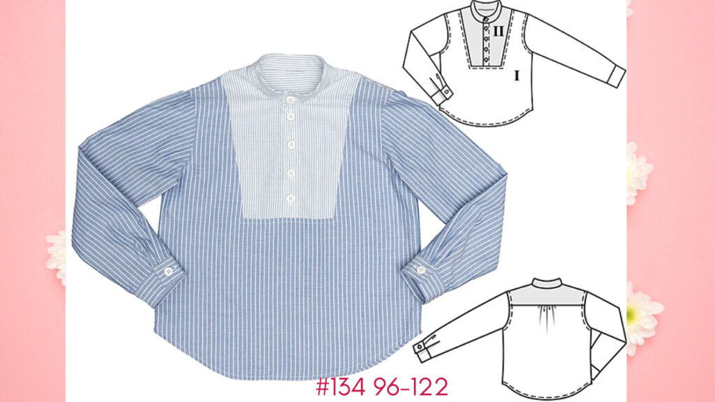 Burda 6/2022 #134 - kids shirt sewing pattern