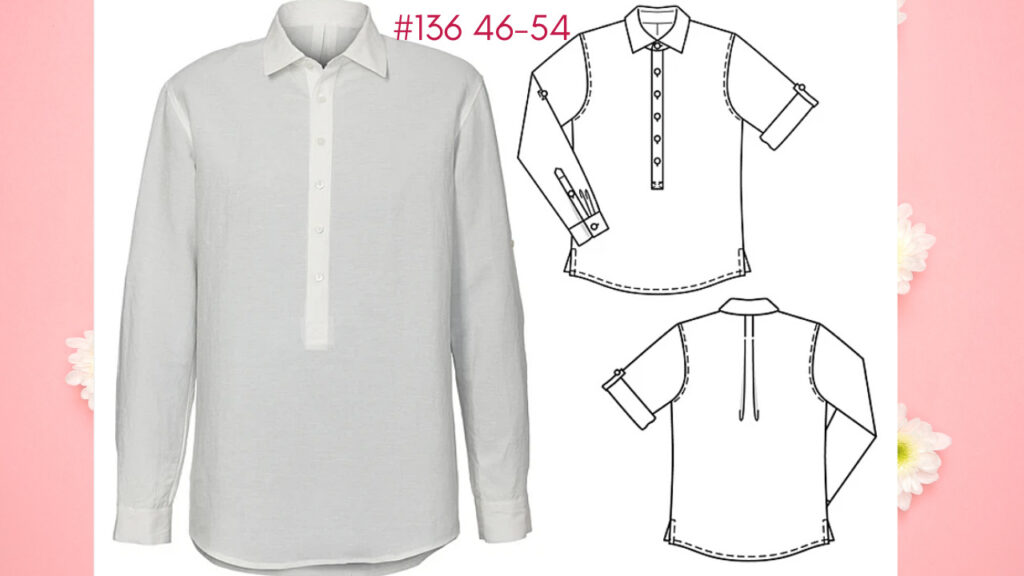 Burda 6/2022 #136 | Mens Casual Shirt Sewing Pattern
