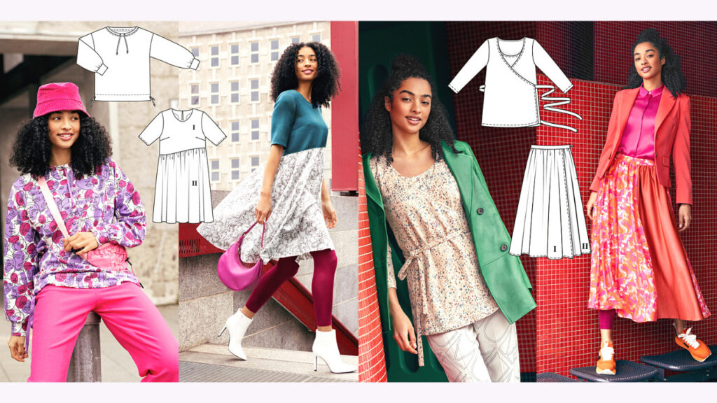 Burda 9/2023 Line Drawings -Classic chic! Some bubblegum pop sewing inspiration.