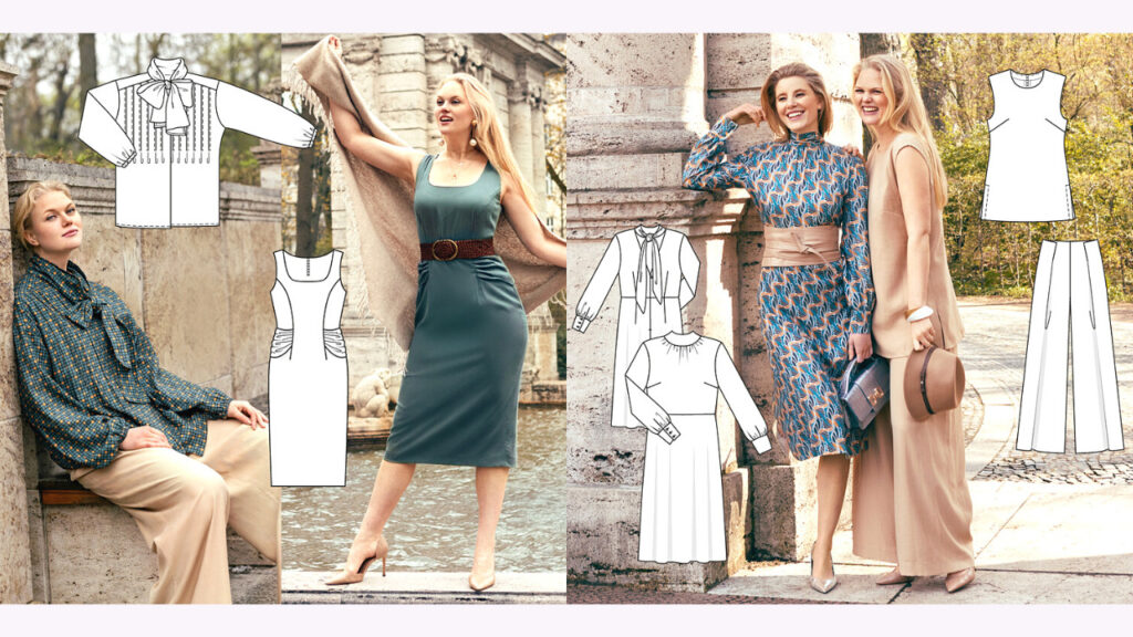 Burda 9/2023 Line Drawings -Classic chic! More classic sewing patterns.