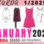 Burda 1/2025 Sewing pattern line drawings full slideshow